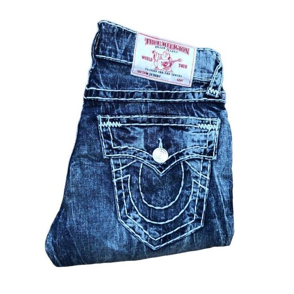 TRUE Religion Jeans Size 30 SKINNY SUPER T Blue - Picture 6 of 11